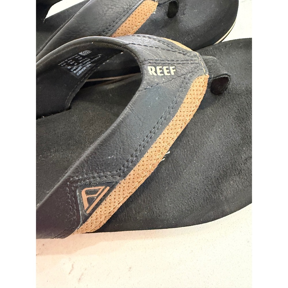 Reef Cushion Dawn Mens Flip Flops Sandals Black Tan Size 10 A-22 JHV